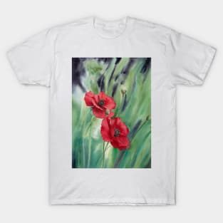 Watercolor summer poppies T-Shirt